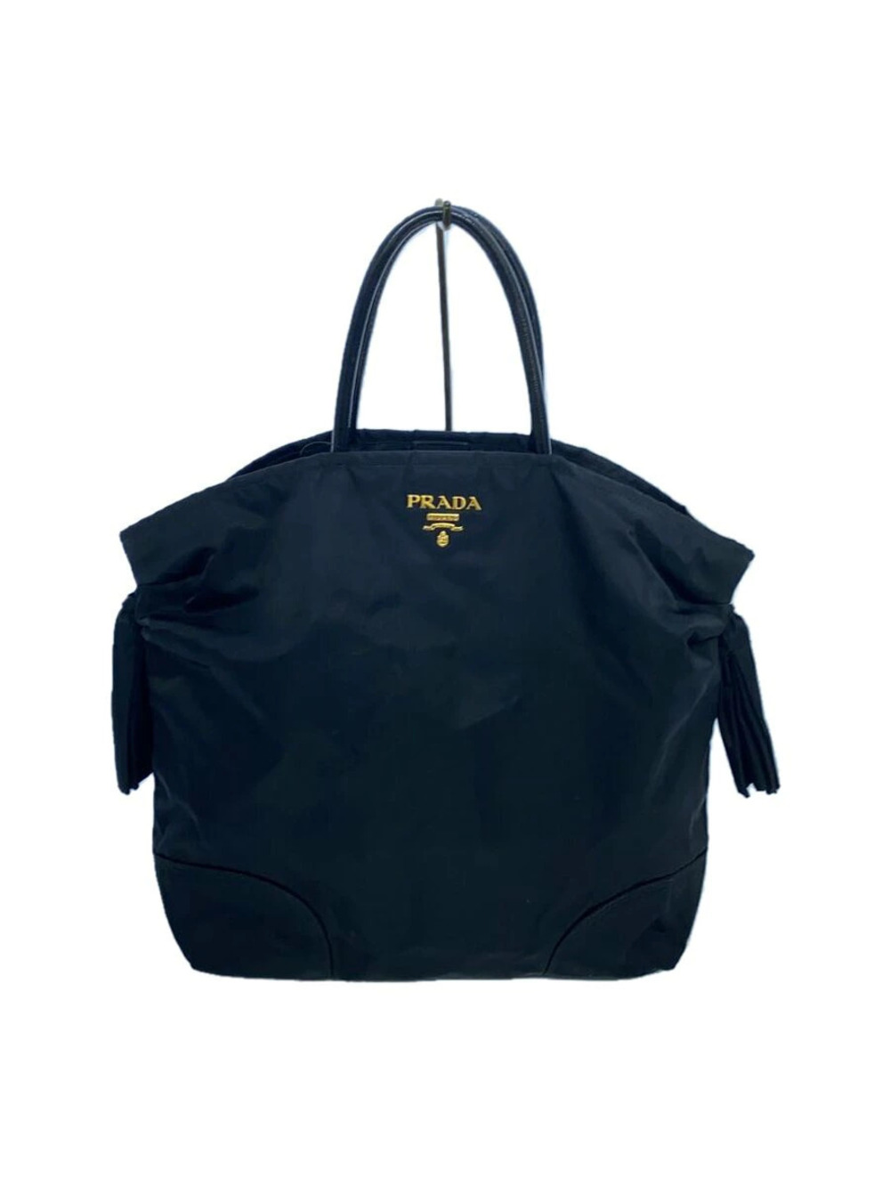 Prada Tessuto Bow Tote rolled handles Black